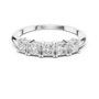 Princess-Cut Moissanite Five-Stone Half Eternity Anniversary Band in 925 Sterling Silver