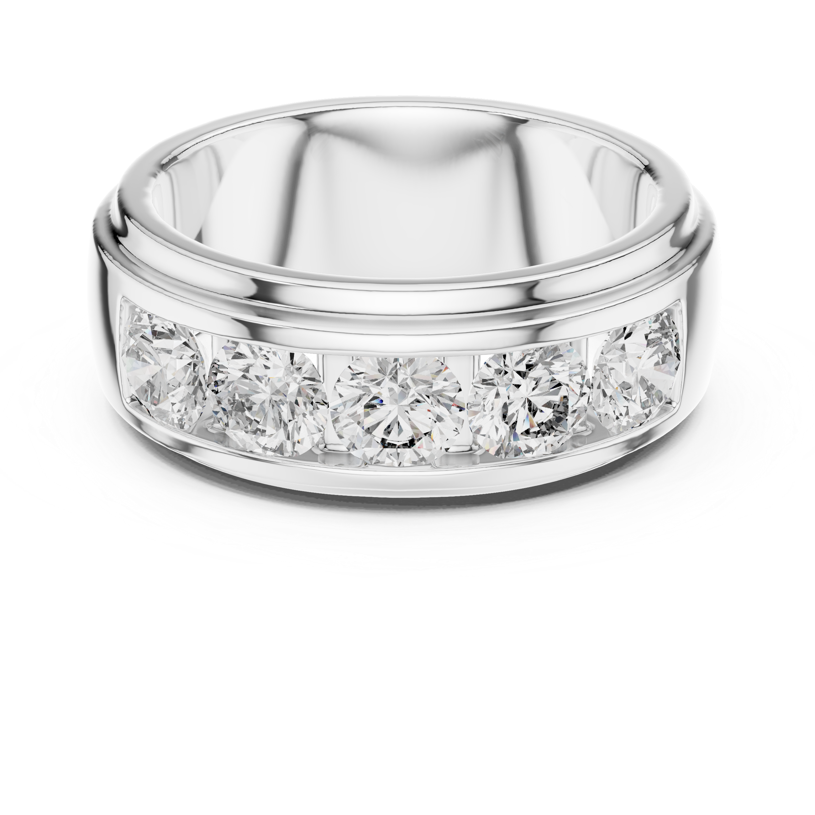 Men's Thick Wide Polished Sterling Silver Wedding Band