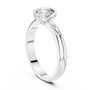 Round-Cut Moissanite Solitaire Engagement Ring with Tiny Round Accent Diamonds