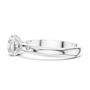Round-Cut Moissanite Solitaire Engagement Ring with Tiny Round Accent Diamonds