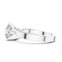 Sterling Silver Moissanite Round Cut Engagement Ring, Asymmetric Twirl Solitaire