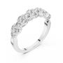 Round Moissanite Half Eternity Floral Garland Cluster Wedding Anniversary Band