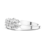 Round Moissanite Half Eternity Floral Garland Cluster Wedding Anniversary Band