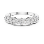 Round Moissanite Half Eternity Floral Garland Cluster Wedding Anniversary Band