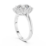 925 Sterling Silver Oval-cut Moissanite Halo Engagement Ring for Women