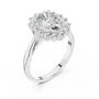 925 Sterling Silver Oval-cut Moissanite Halo Engagement Ring for Women