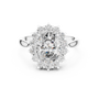 925 Sterling Silver Oval-cut Moissanite Halo Engagement Ring for Women