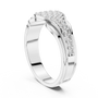 Sterling Silver Cluster Diamond Wide Contemporary Statement Ring