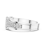 Sterling Silver Cluster Diamond Wide Contemporary Statement Ring