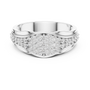 Sterling Silver Cluster Diamond Wide Contemporary Statement Ring