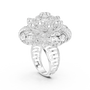 Imperial Bloom Floral Cocktail Ring – Multi-Tiered Diamond Cluster Statement Piece