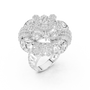 Imperial Bloom Floral Cocktail Ring – Multi-Tiered Diamond Cluster Statement Piece