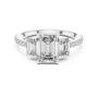 Three-Stone Trilogy Engagement Ring with Emerald-Cut Center Stone