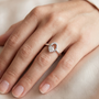 925 Sterling Silver Horseshoe-Inspired Solitaire Engagement Ring with Round Diamond Accent