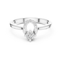 925 Sterling Silver Horseshoe-Inspired Solitaire Engagement Ring with Round Diamond Accent