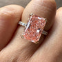 3.35 TCW Pink Radiant Cut Lab Grown Diamond IGI Certified Engagement Ring