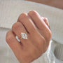 2 Carat Marquise Cut Lab Grown Diamond Solitaire Hidden Halo Engagement Ring IGI Certified Gold Band