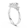 Classic Oval Cut Moissanite With Marquise Cluster Engagement Ring