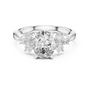 Classic Oval Cut Moissanite With Marquise Cluster Engagement Ring