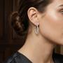 The Twist Line Round Cut Curved Single Line Design Moissanite Diamond Drop Earrings