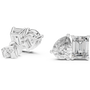 1.60 CT Pear & 2 CT Emerald Toi Et Moi Style Moissanite Diamond Stud Earrings