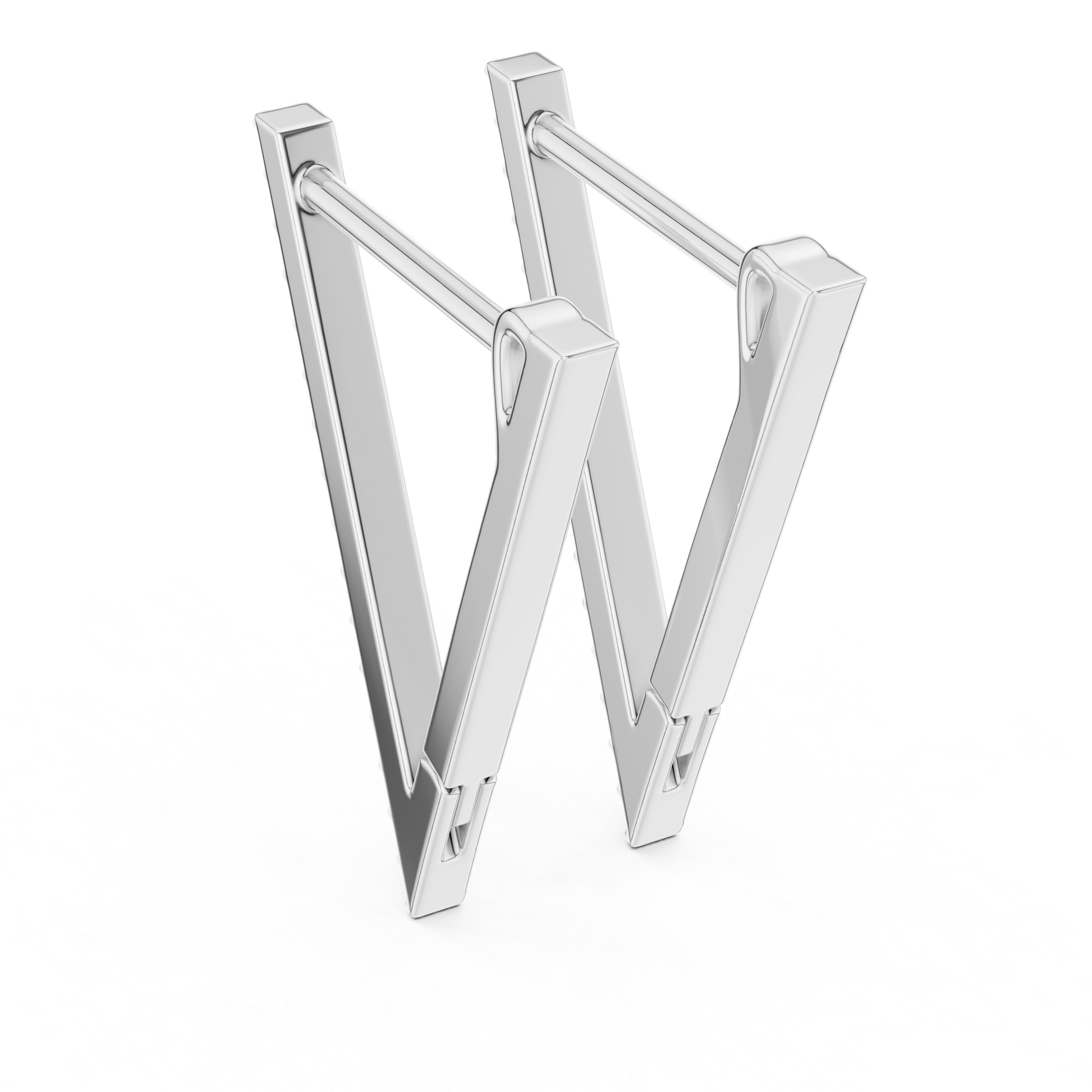 Round Cut V-Shaped Moissanite Diamond Modern Statement Hoops Dainty Pave Diamond Earring