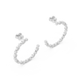 Marquise & Round Cut Moissanite Daimond Bezel Set Diamonds In An Open Hoop Style Earring