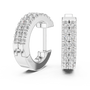 Briliant Round Cut Double-Row Moissanite Diamond Huggie Hoop Earrings