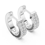 Briliant Round Cut Double-Row Moissanite Diamond Huggie Hoop Earrings
