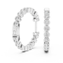 Briliant Round Cut Single Row Moissanite Diamond Hoop Prong Or Bezel Setting Earrings