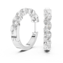 Marquise Cut Double Row Moissanite Diamond Inside Out Hoop Earrings