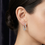 Deluxe Multi Cut Mixed Fancy Shape Diamond 925 Sterling Silver Hoop Earrings