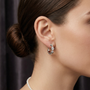 Round Cut Moissanite Diamond 925 Sterling Silver Heart Shaped Hoop Earrings
