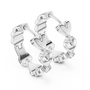 Round Cut Moissanite Diamond 925 Sterling Silver Heart Shaped Hoop Earrings