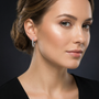Excellent Round Cut Channel-Set Moissanite Diamond 925 Sterling Silver Hoop Earrings