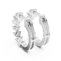 Heart Shape Moissanite Diamond Prong-Set 925 Sterling Silver Hoop Earrings