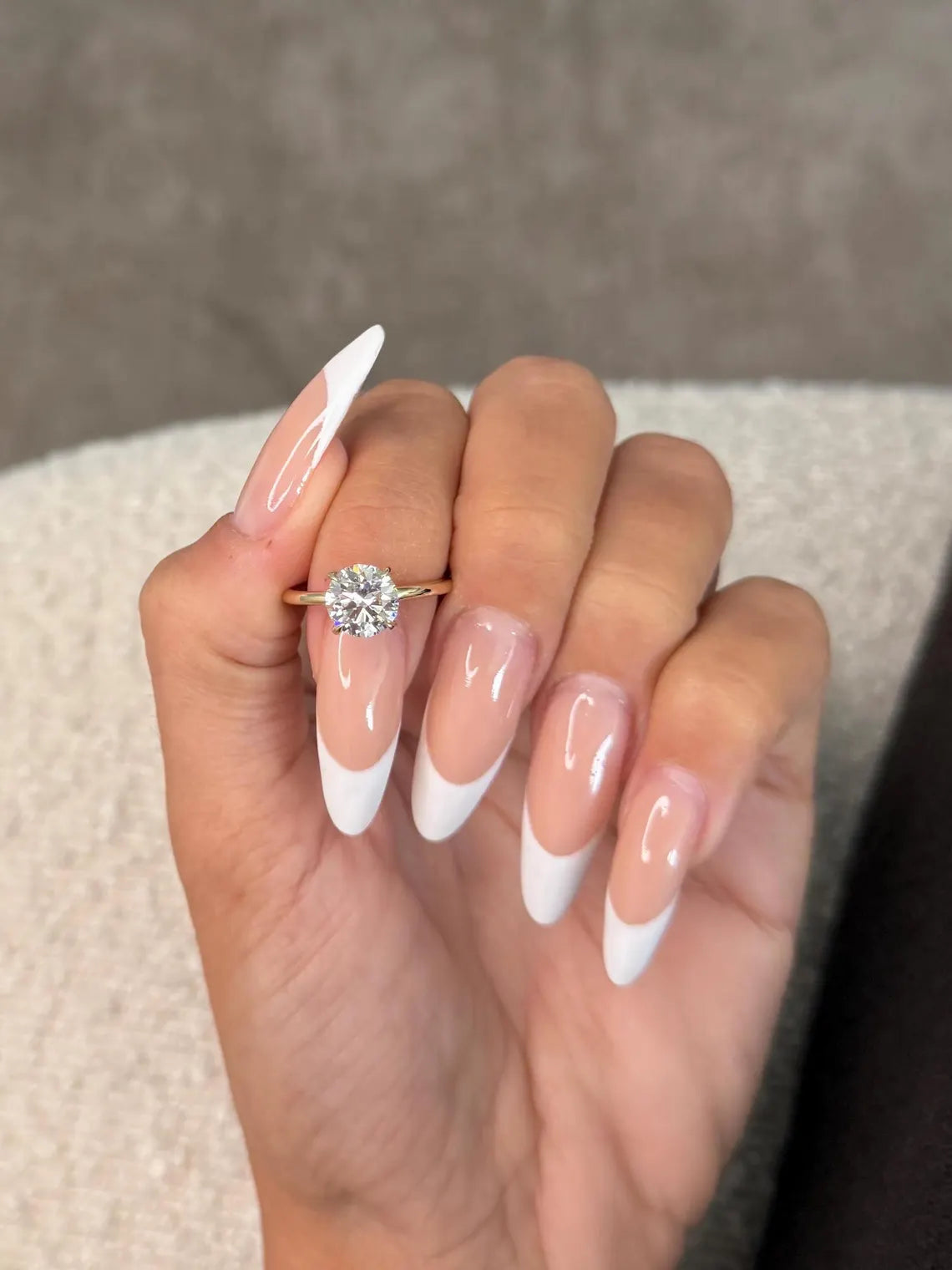 18k Yellow Gold 2 Carat Round Brilliant Cut Lab Grown Diamond Solitaire Engagement Ring IGI Certified