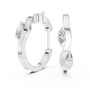 Marquise Shape Solitaire Moissanite Diamond V-Prong Setting 925 Sterling Silver Twist Hoops Earrings