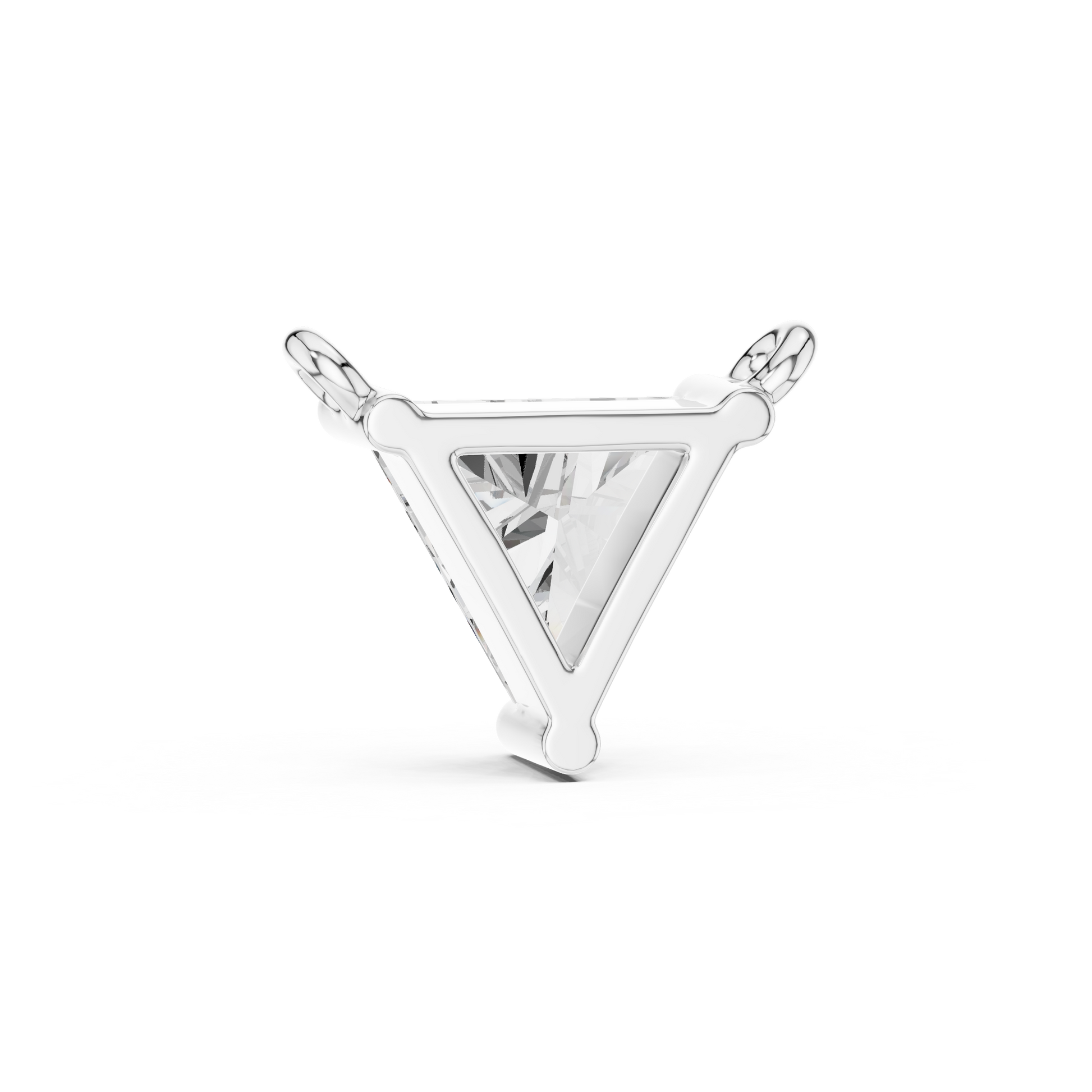 Triangular Solitaire Moissanite Sterling Silver Necklace Pendant