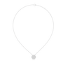 Round Moissanite Hexagon Pendant Sterling Silver Necklace
