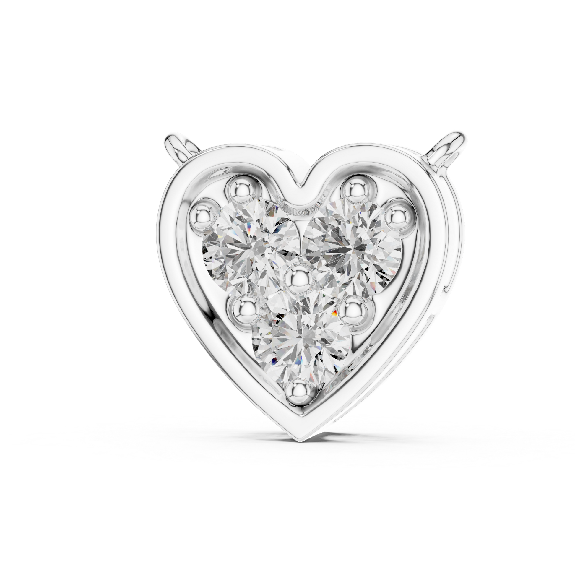 925 Silver Round Cut Moissanite Diamond Heart Shape Necklace For Women