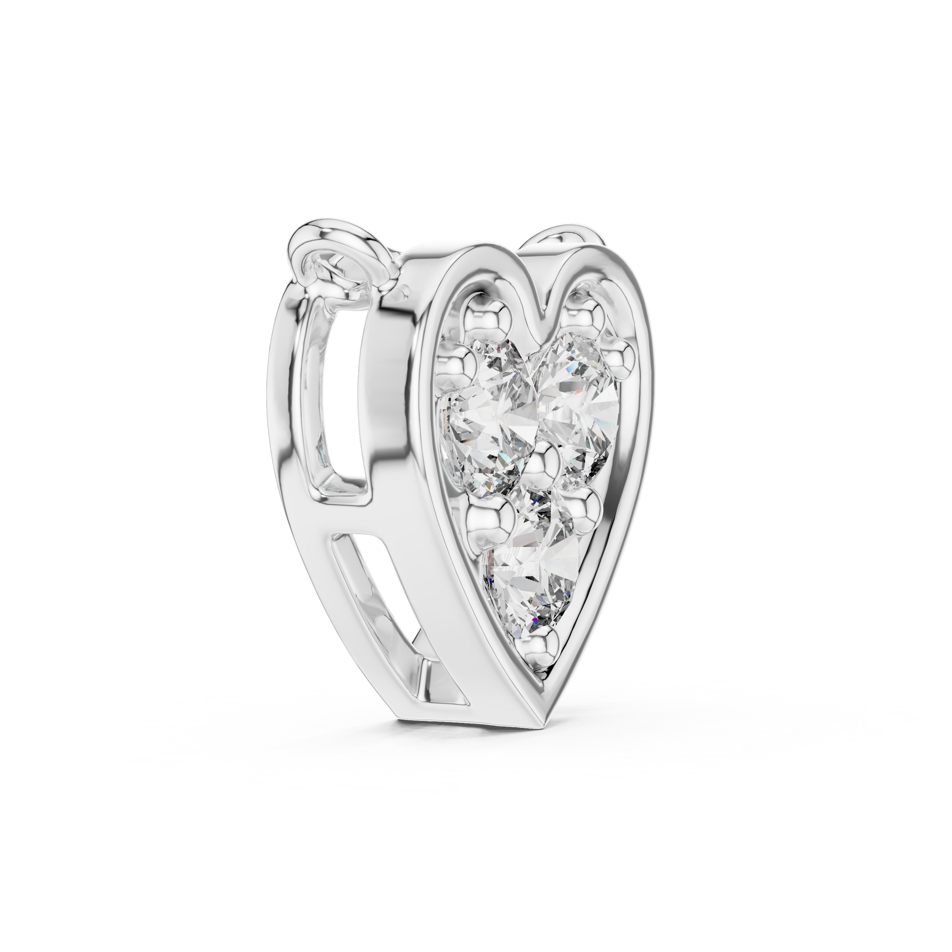 925 Silver Round Cut Moissanite Diamond Heart Shape Necklace For Women