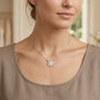 925 Silver Round Cut Moissanite Diamond Cluster Star Pendant Necklace For Women