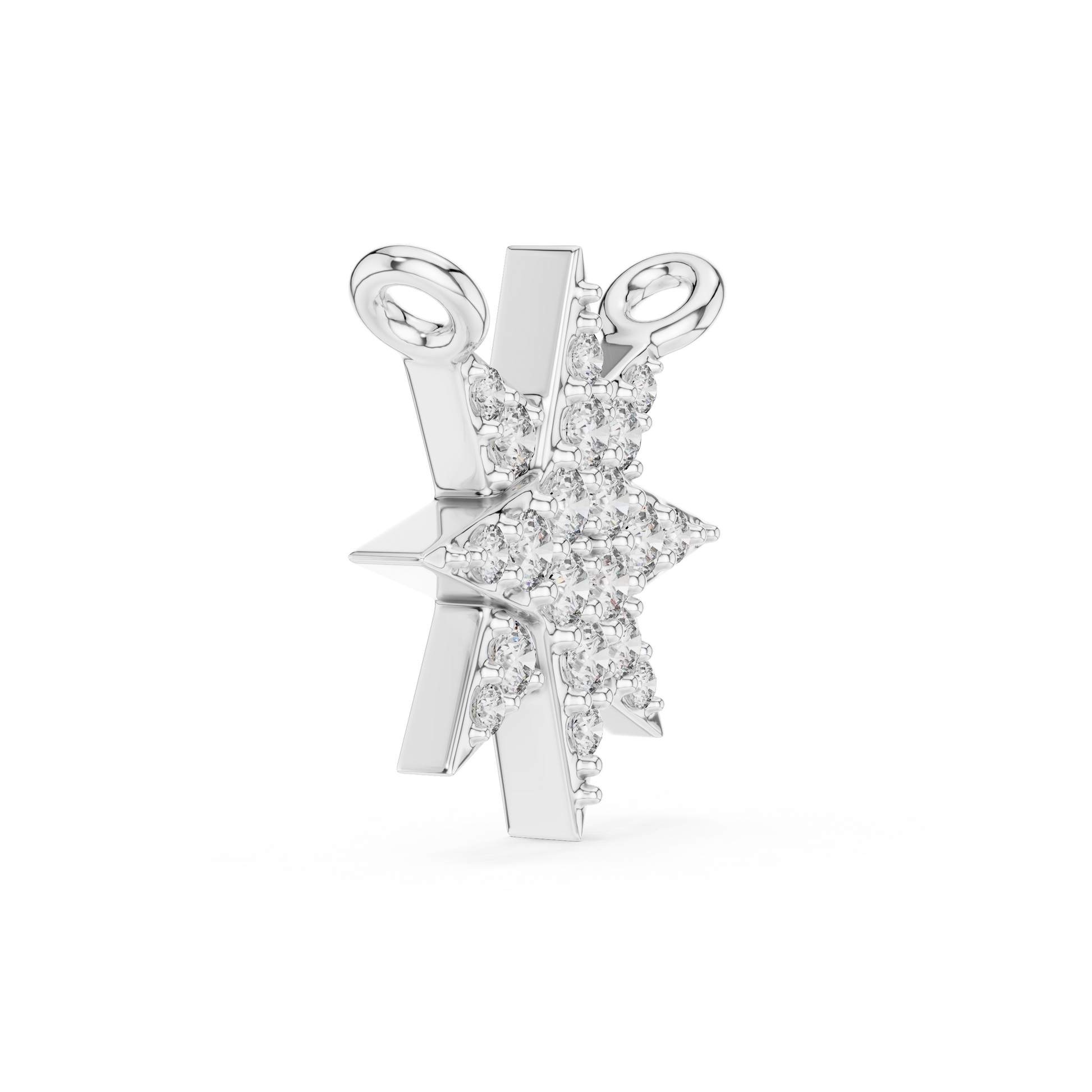 925 Silver Round Cut Moissanite Diamond Cluster Star Pendant Necklace For Women