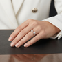 Princess Cut Moissanite Toi et Moi Modern Open-front Bypass Sterling Silver Engagement Ring