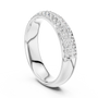 Two-row Pavé Classic Round Moissanite Half-eternity Wedding Anniversary Band