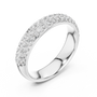 Two-row Pavé Classic Round Moissanite Half-eternity Wedding Anniversary Band