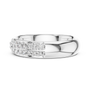 Two-row Pavé Classic Round Moissanite Half-eternity Wedding Anniversary Band