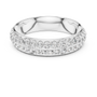 Two-row Pavé Classic Round Moissanite Half-eternity Wedding Anniversary Band