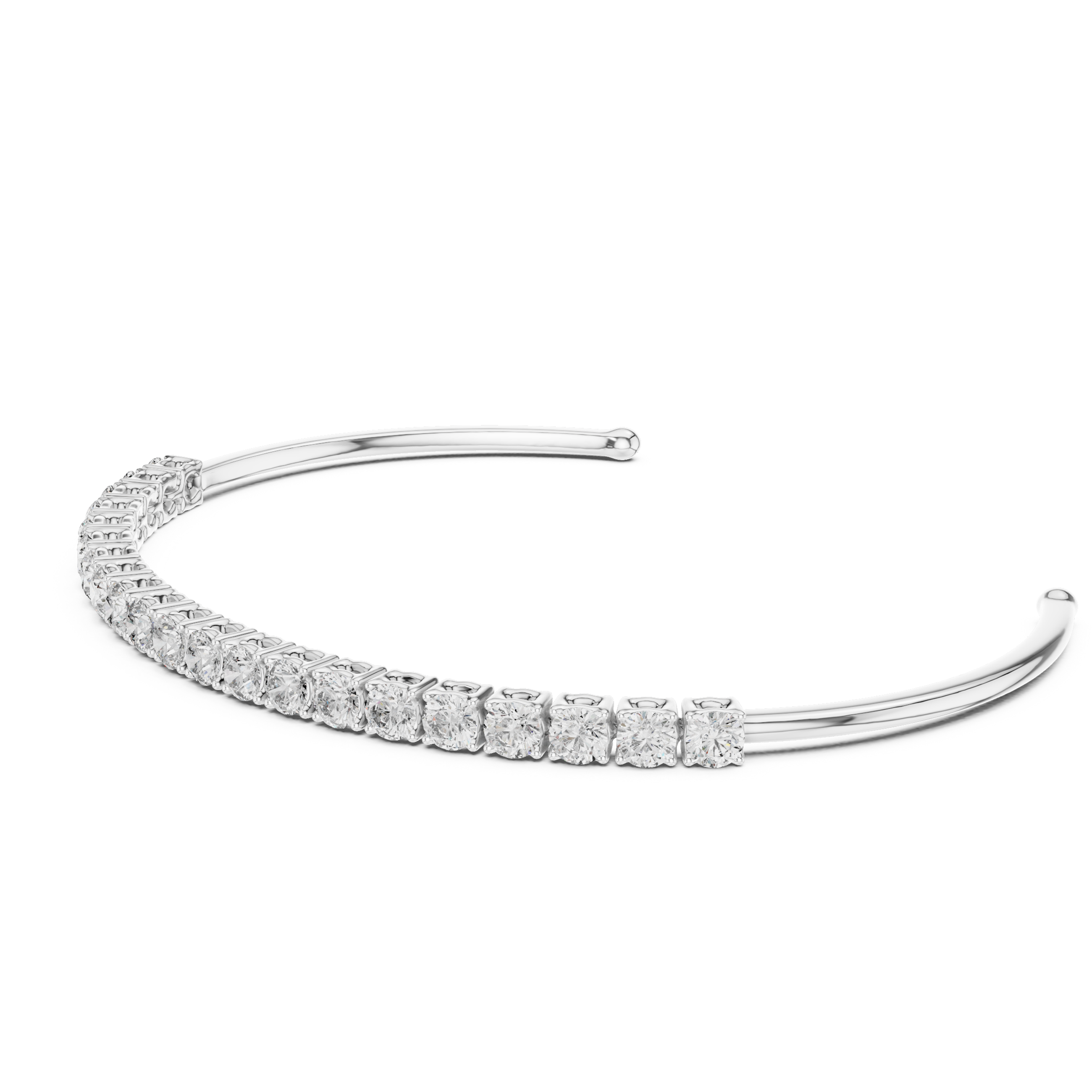 Round Cut 925 Sterling Silver Classic Line Design Moissanite Diamond Tennis Bracelet